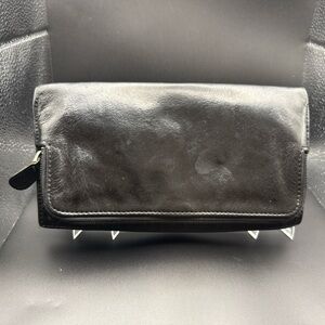 Black Leather Clutch Wallet